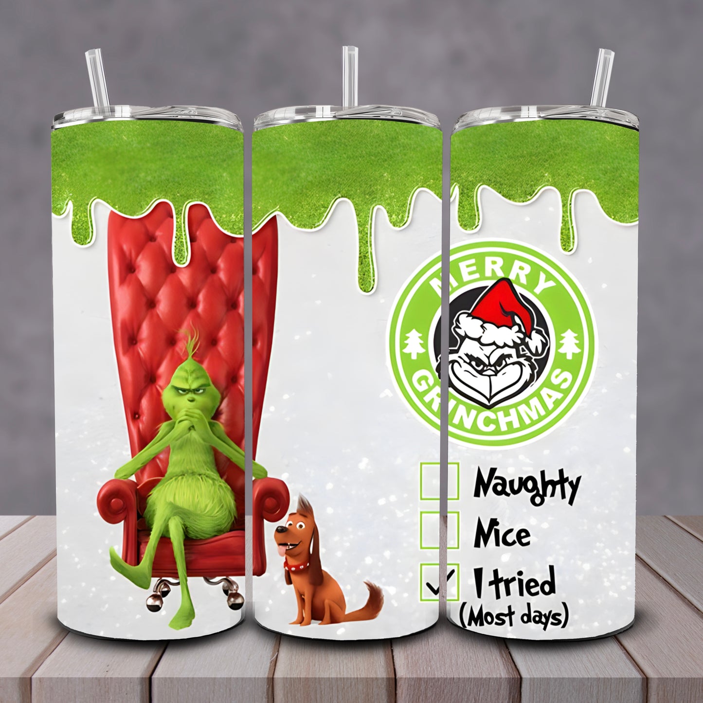 Merry Grinchmas Dripping Tumbler