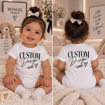Unisex Custom White Baby Bodysuit