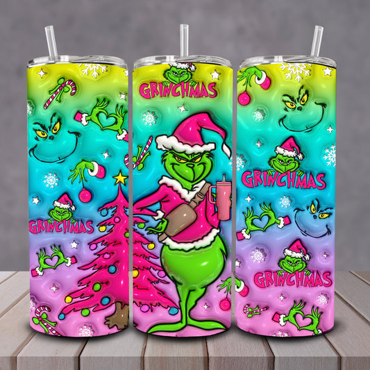 3D Colorful Grinchmas Tumbler