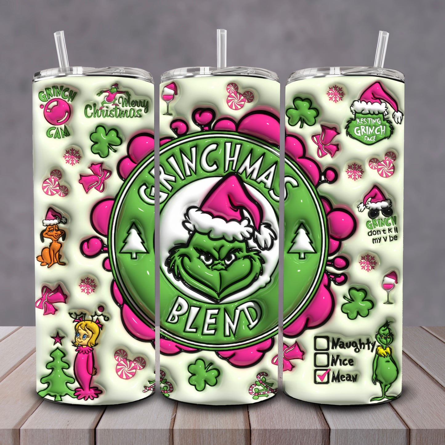 3D Lucky Grinch Tumbler