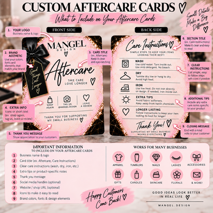 Custom After Care Cards