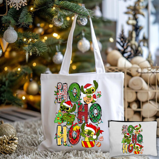 HoHoHo Stitch Tote Bag + Pouch