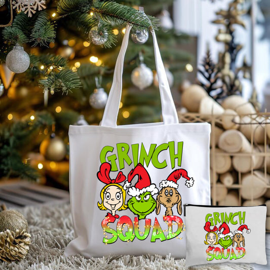 Grinch Squad Tote Bag + Pouch