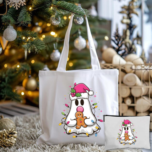 Ghosty Gingerbread Tote Bag + Pouch