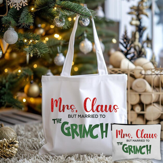 Married To The Grinch Tote Bag + Pouch
