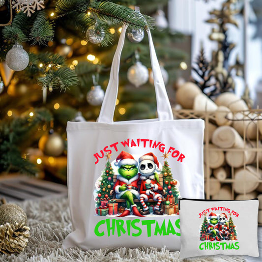 Waiting For Christmas Tote Bag + Pouch