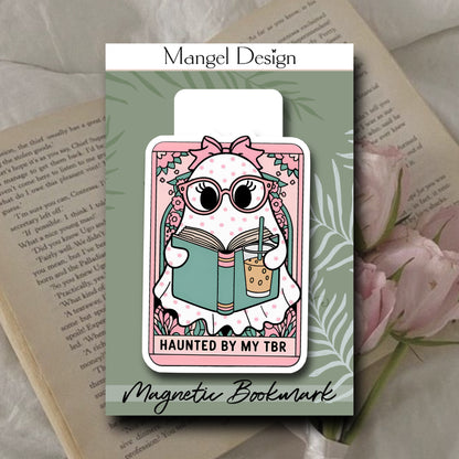 Ghostly Pink Haunted Magnetic Bookmark