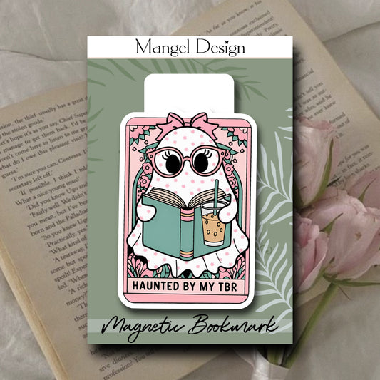 Ghostly Pink Haunted Magnetic Bookmark