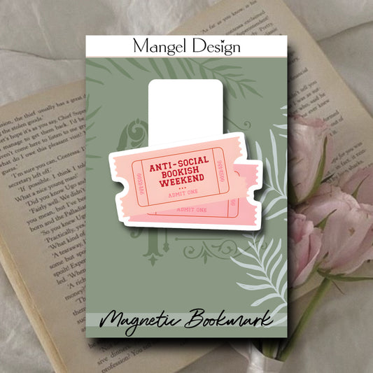 Anti-Social Bookish Tickets Magnetic Bookmark