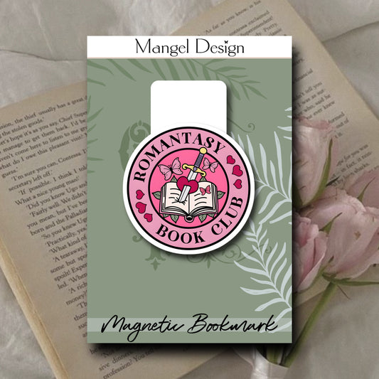 Romantasy Button Pink Magnetic Bookmark