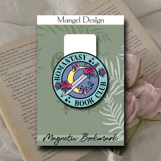 Romantasy Button Blue Magnetic Bookmark