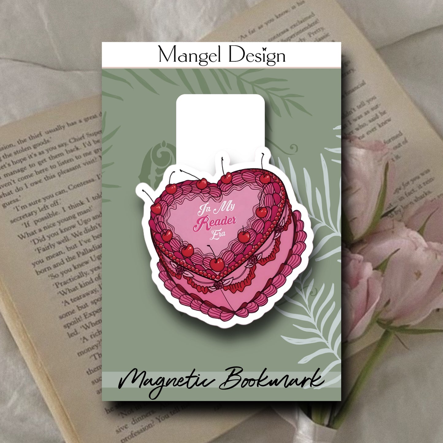 Cherry Cake Reading Era Magnetic Bookmark