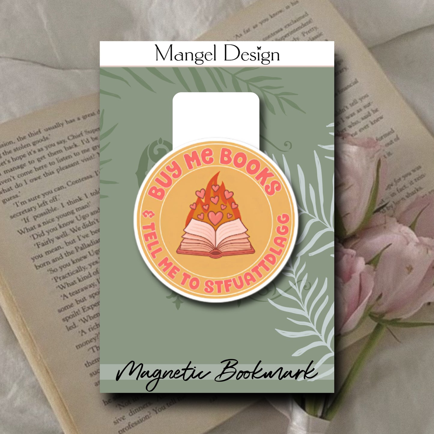 Buy Me Books Button Magnetic Bookmark