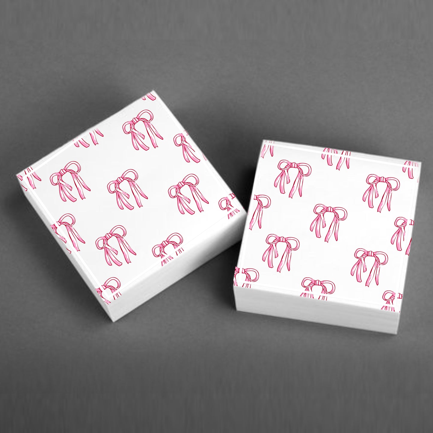 White & Pink Bows Sticky Notes