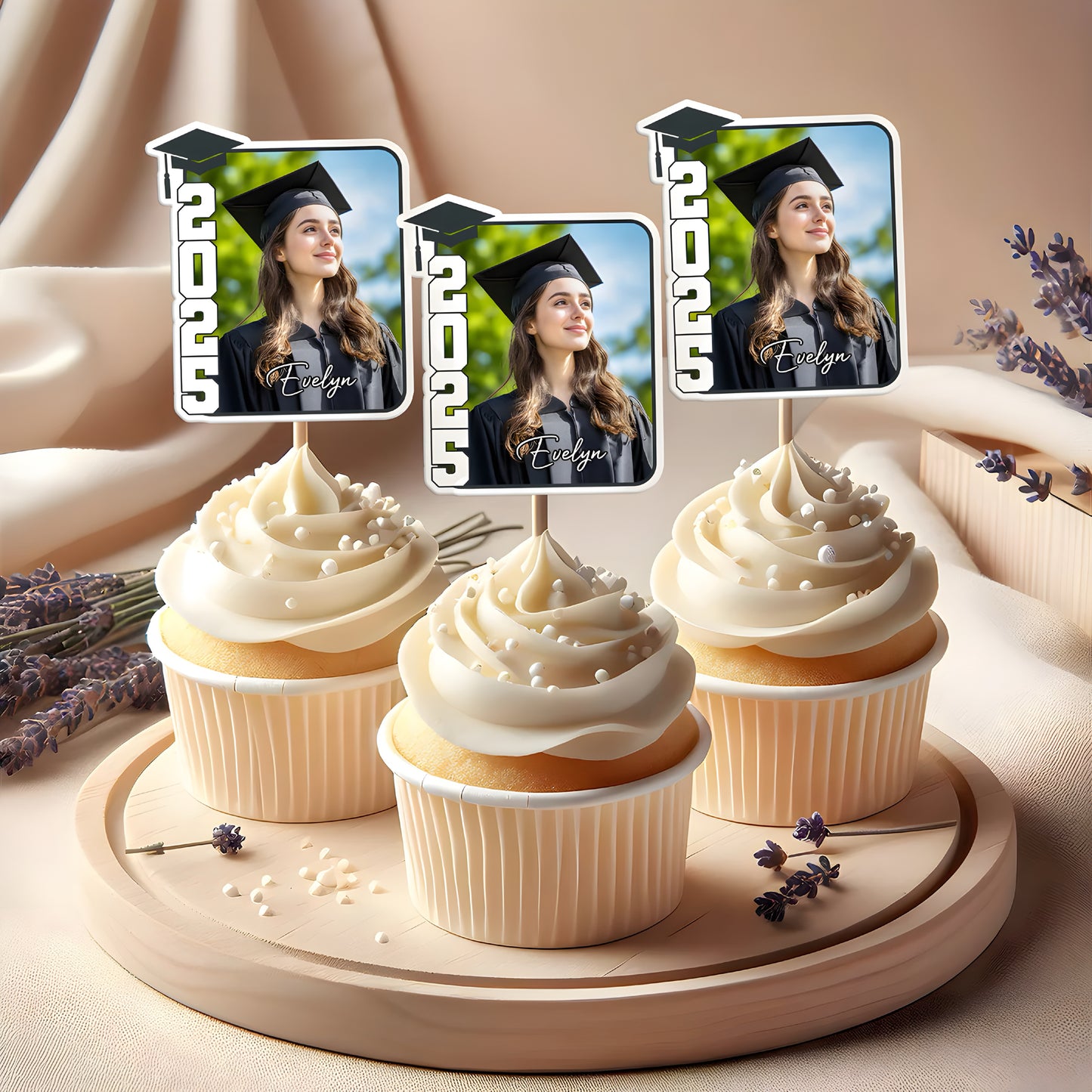 Custom Grad Cupcake Topper