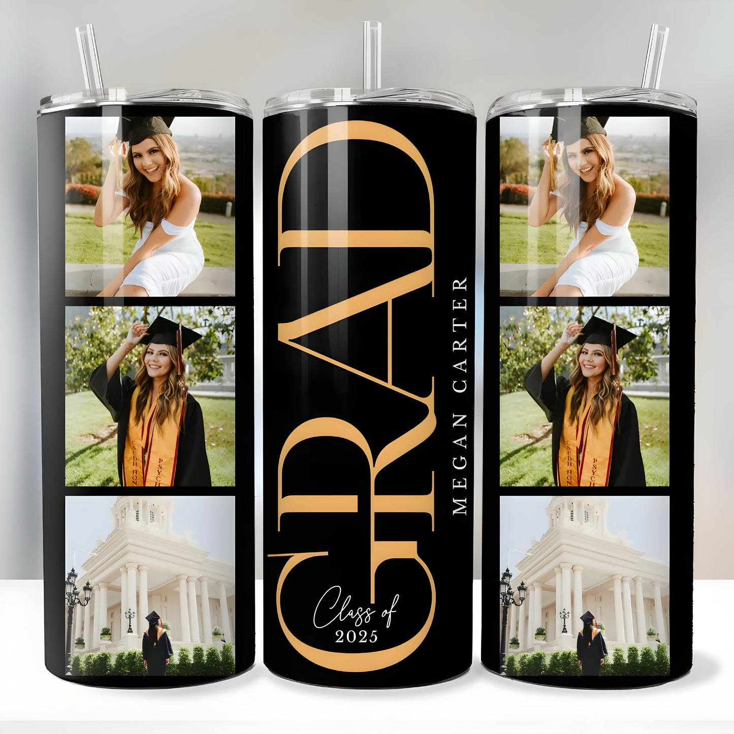 Custom Grad Skinny Tumbler