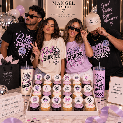 Party Starter — 4 Shirts + 2 Tumblers + 24 Cupcakes