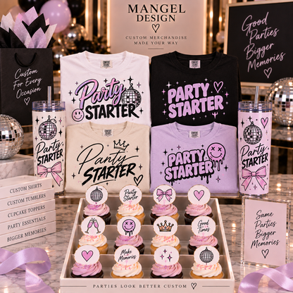 Party Starter — 4 Shirts + 2 Tumblers + 24 Cupcakes