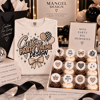 Mini Party Bundle — Shirt + 12 Cupcake Toppers