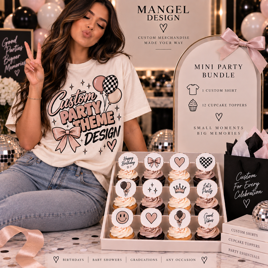 Mini Party Bundle — Shirt + 12 Cupcake Toppers