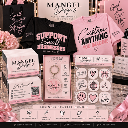 Business Essentials Bundle — 2 Shirts + 100 Business Cards + Smart Tap + 48 Stickers